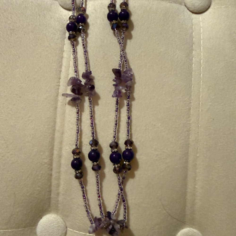 Beautiful Handmade 55inch amethyst necklace - Picture 2 of 4